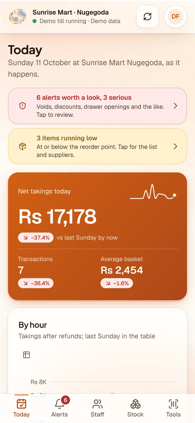 The owner's phone view
